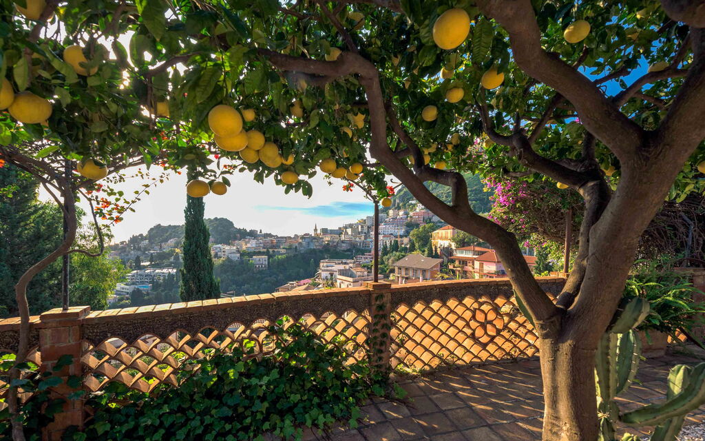 Sicilia 010 - La Boheme: Garden with panoramic view