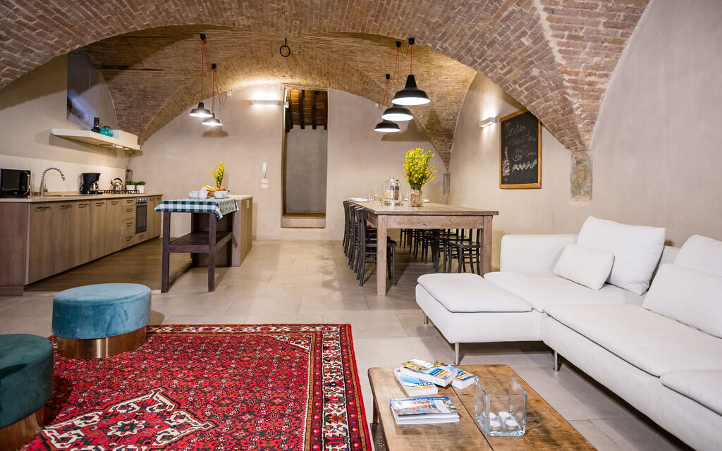 Appartamento La Corte: Living room, dining room and kitchen